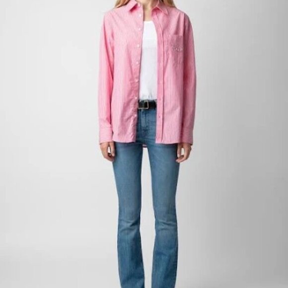 Zadig & Voltaire Taskiz Diamanté "Peace & Love" Shirt – Size L - Picture 4 of 8